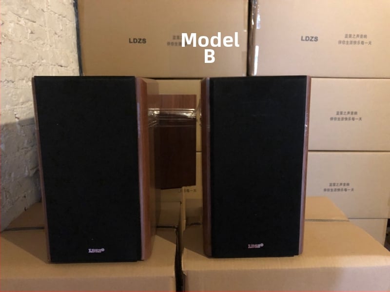 Boxă desktop HiFi cu tweeter din mătase, 2.1 canale, cabinet din lemn, 4 difuzoare cu horn, sunet 3D Surround/Dolby Digital/Virtual Surround