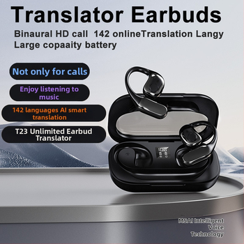 T23 inteligentné prekladacie slúchadlo – okamžitý viacjazyčný prekladač, ucho, Android/Bluetooth, dosah 10 m, potlačenie šumu