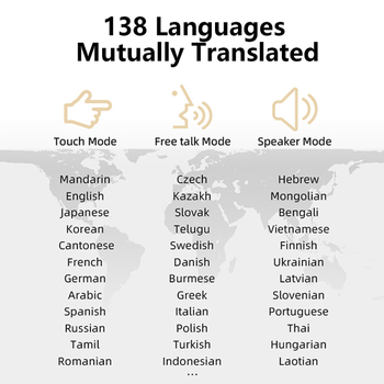 T23 inteligentné prekladacie slúchadlo – okamžitý viacjazyčný prekladač, ucho, Android/Bluetooth, dosah 10 m, potlačenie šumu