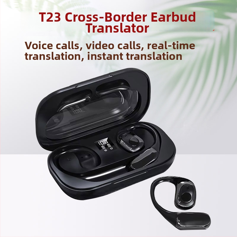 T23 inteligentné prekladacie slúchadlo – okamžitý viacjazyčný prekladač, ucho, Android/Bluetooth, dosah 10 m, potlačenie šumu