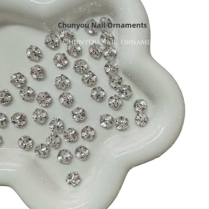 Limitpretty Ноктени украси с кристални топчета – сплав и кристали, флорална шарка, стил Flash/Minimalist/Ins