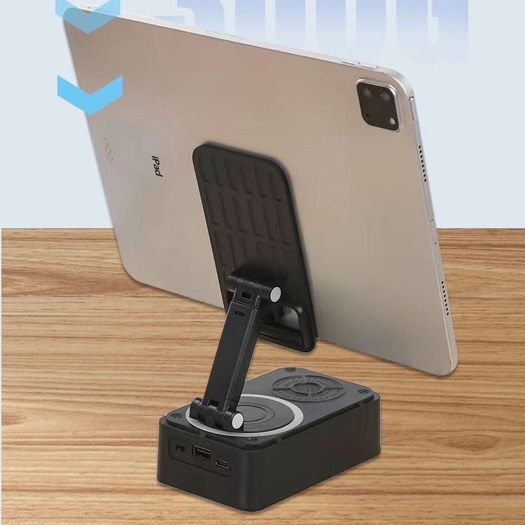 Suport pentru telefon cu rotație la 360°, difuzor Bluetooth, baterie încorporată 1200–2000 mAh, ieșire 5W, protecție împotriva prafului