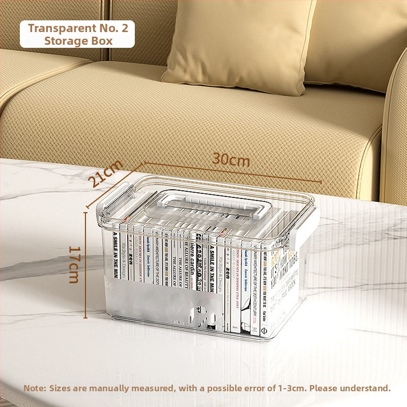 Cutie transparentă de depozitare din plastic PP+PET, model 8009, capacitate 25L, multifuncțională și portabilă, protecție împotriva prafului și umezelii, design simplu și modern