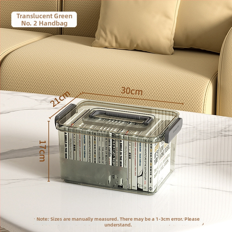 Cutie transparentă de depozitare din plastic PP+PET, model 8009, capacitate 25L, multifuncțională și portabilă, protecție împotriva prafului și umezelii, design simplu și modern