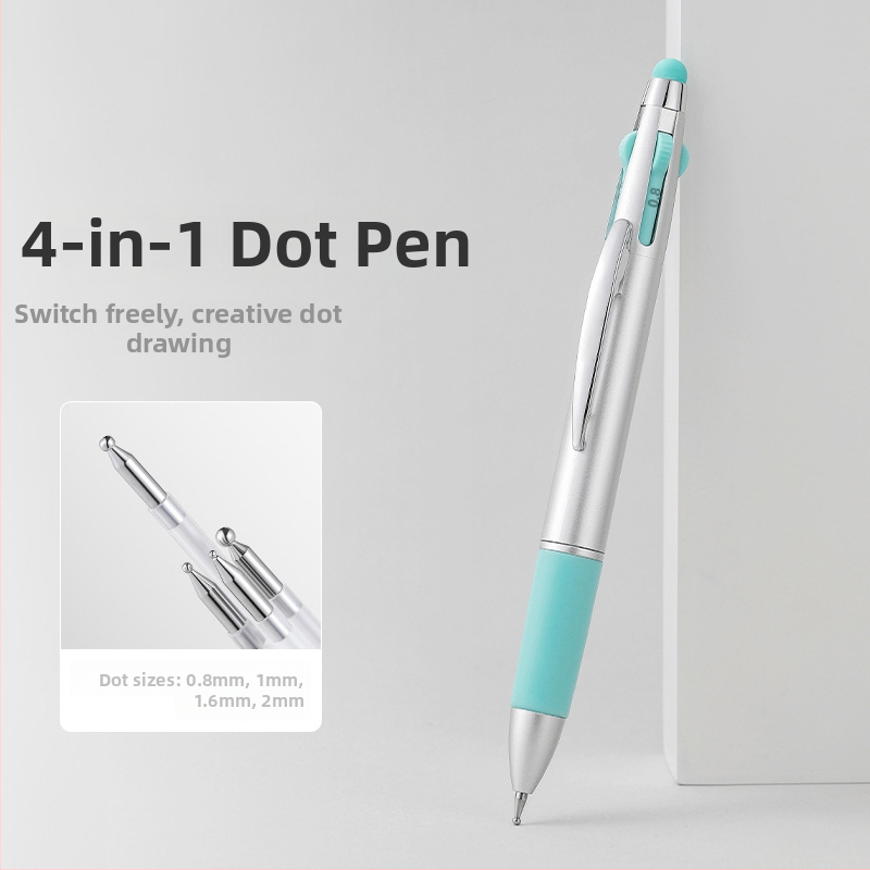 Penă de unghii pentru buline — cinci în unu, tip apăsat, capete multiple