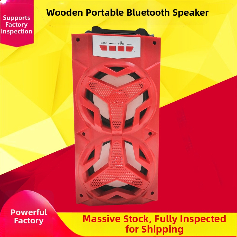 Boxă Bluetooth wireless cu 5W, Bluetooth 5.0, rază de 10 m, redare prin card TF/ USB, carcasă din lemn