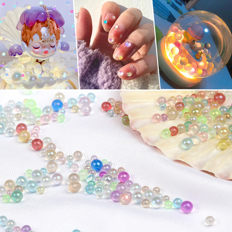 Accesorii DIY pentru bijuterii – Mărgele din sticlă cu finisaj sidefat, Mermaid Bubble Beads, Origine Yiwu, Brand Today's Cat