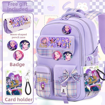 Školska torba od Oxford tkanine, ultra lagana, anime crtani uzorak, ergonomski stražnji panel, za učenike srednje škole
