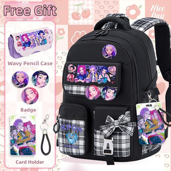 Školska torba od Oxford tkanine, ultra lagana, anime crtani uzorak, ergonomski stražnji panel, za učenike srednje škole
