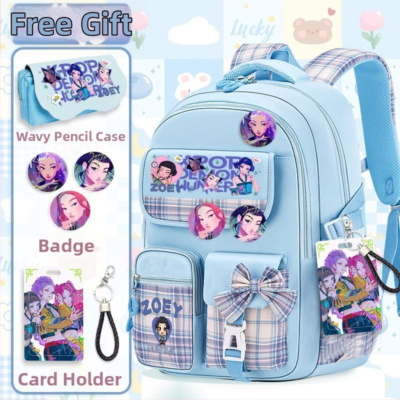 Školska torba od Oxford tkanine, ultra lagana, anime crtani uzorak, ergonomski stražnji panel, za učenike srednje škole