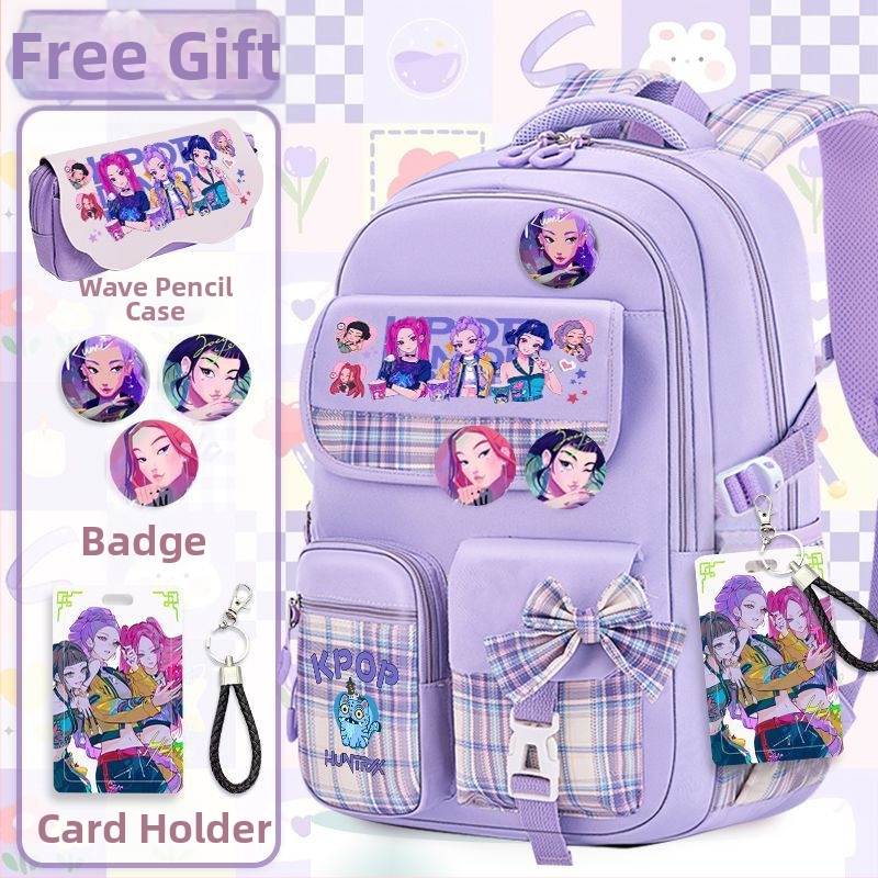 Školska torba od Oxford tkanine, ultra lagana, anime crtani uzorak, ergonomski stražnji panel, za učenike srednje škole