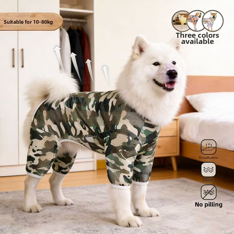 Haină Yisen pentru câini mari, cu patru picioare - anti-căderea blănii, anti-murdărire și protecție solară; poliester; universal pentru toate anotimpurile