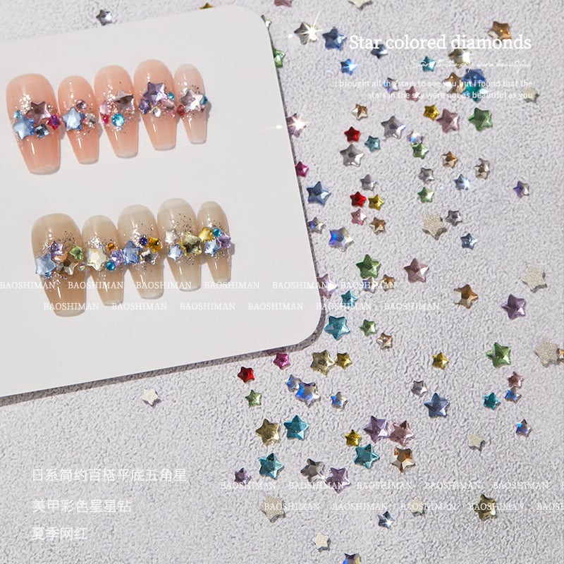 Baoshiman Декорации за нокти – Принцес серия, Мика прах, верижен мотив, сладък стил, произход: Гуанджоу