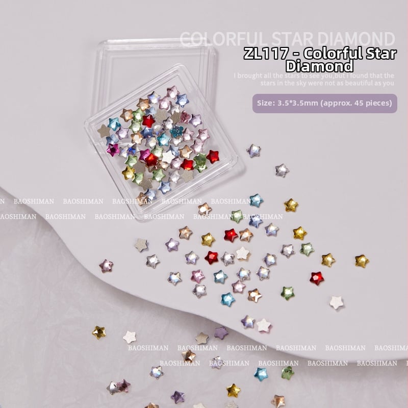 Baoshiman Декорации за нокти – Принцес серия, Мика прах, верижен мотив, сладък стил, произход: Гуанджоу