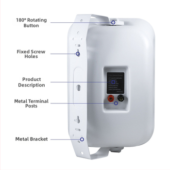 Difuzor montat pe perete 40W/60W, 2 canale, intervalul de frecvență 100 Hz–20 kHz, conectare prin cablu