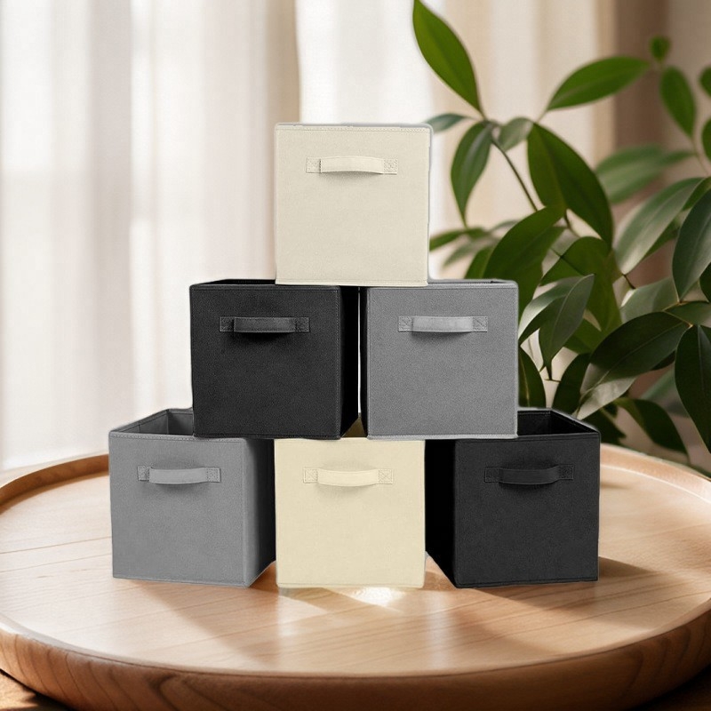 Casetă de depozitare pentru haine și jucării din material nețesut, fără capac, pliabilă, portabilă, capacitate 20–30 L