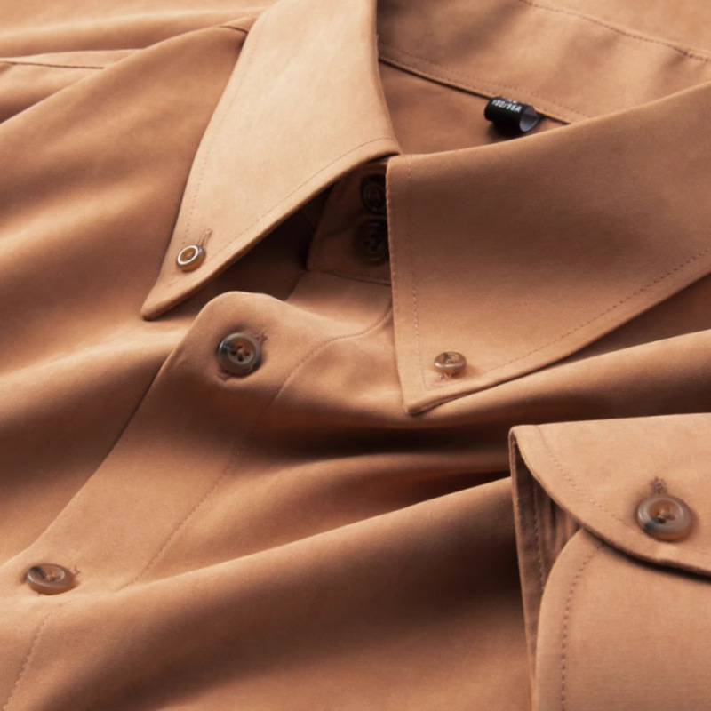 Muška slim-fit košulja s vertikalnim prugama, dugi rukav, širok ovratnik, bez peglanja