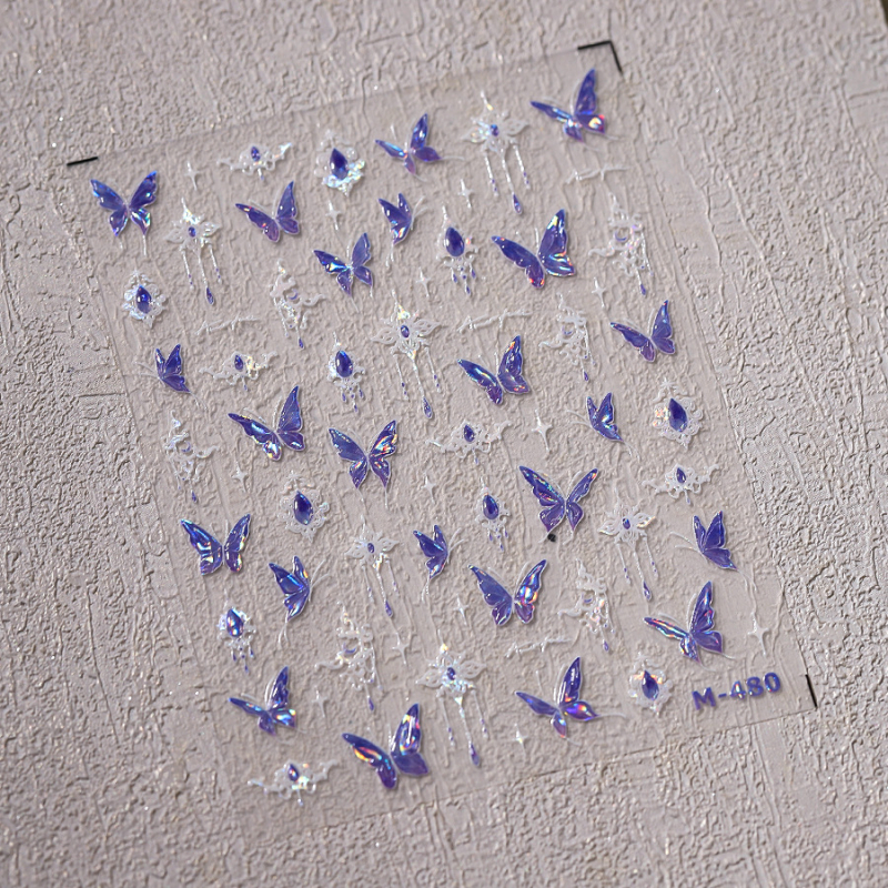 Αυτοκόλλητα νυχιών με φύλλο χρυσού, υπερ-λεπτά, χωρίς υπόλοιπα, καρτούν σχέδιο, σειρά M-480