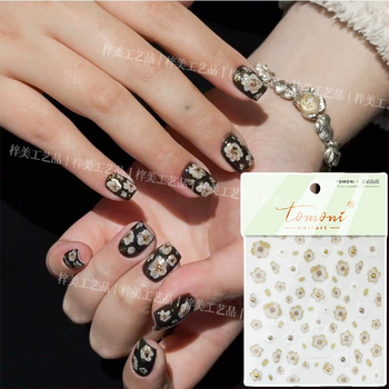 Adezive pentru unghii cu flori - stil retro, drăguț, inspirație coreeană, relief 5D (Material: Autocolant; Model: Flori; Stil: Retro, Drăguț, Simplu; Relieful: 5D)