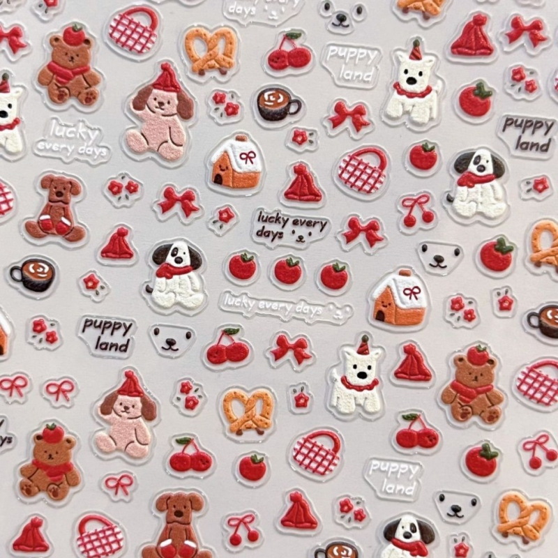 3D reliefes körömdíszítő matrica készlet aranyos JC baba szőrös díszítéssel – manikűr és telefon tok DIY, Hercegnő sorozat