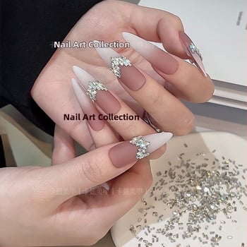 Декорация за нокти със Zircon – квадратна форма, Princess серия, стил Flash, ледено прозрачен и минималистичен INS