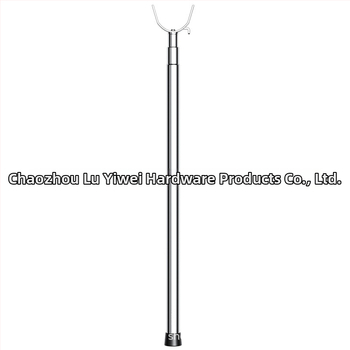 Tijă de uscat haine din oțel inoxidabil cu furcă integrată, extensibilă pentru balcon, stil minimalist modern