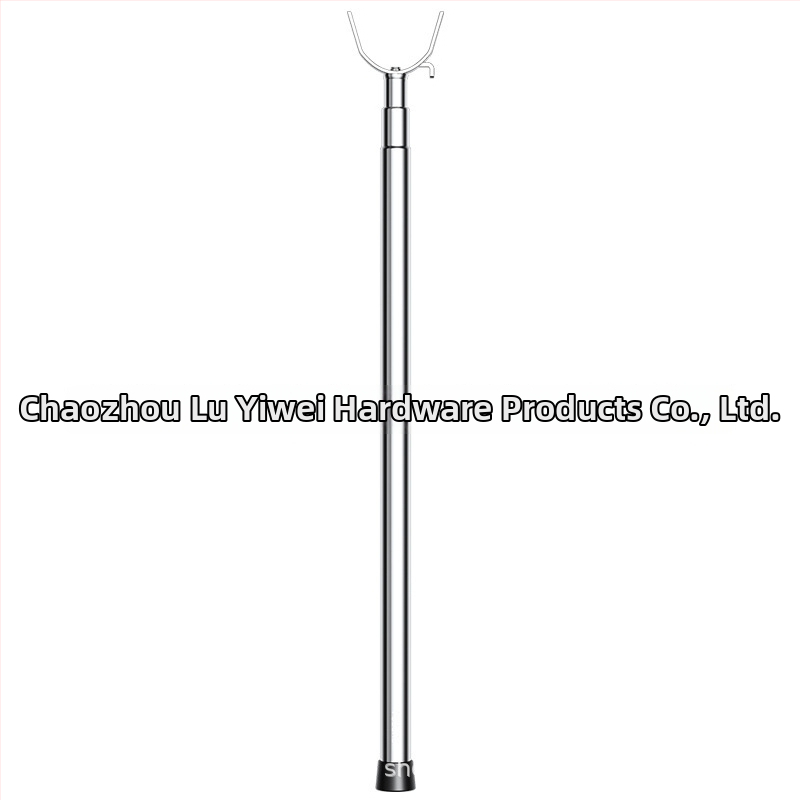 Tijă de uscat haine din oțel inoxidabil cu furcă integrată, extensibilă pentru balcon, stil minimalist modern