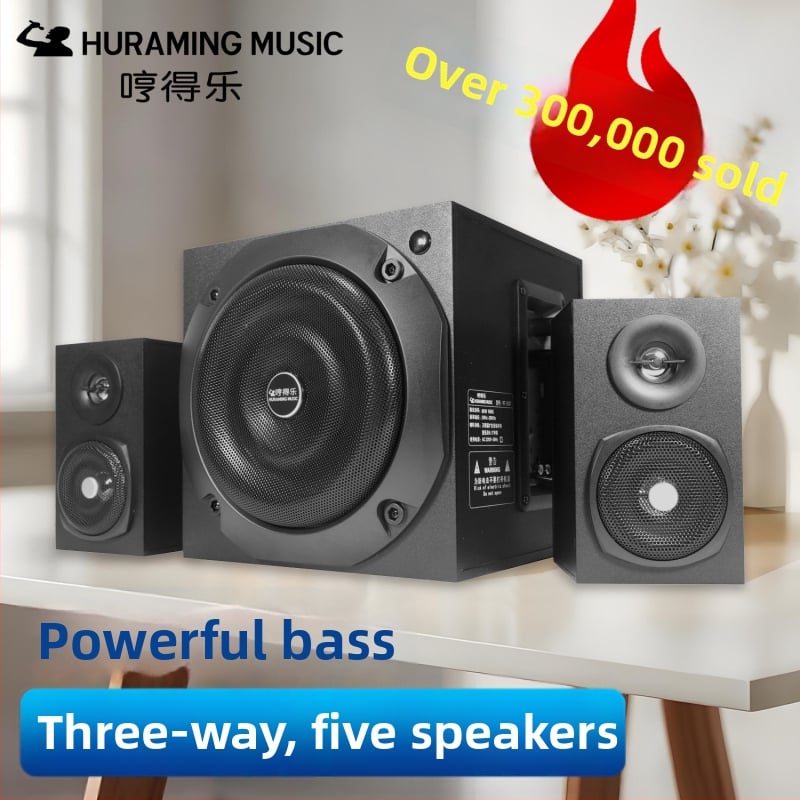 Sistem audio Bluetooth 2.1 cu subwoofer, corp din lemn, putere maximă 500W, redare MP3/USB, autonomie 8 ore