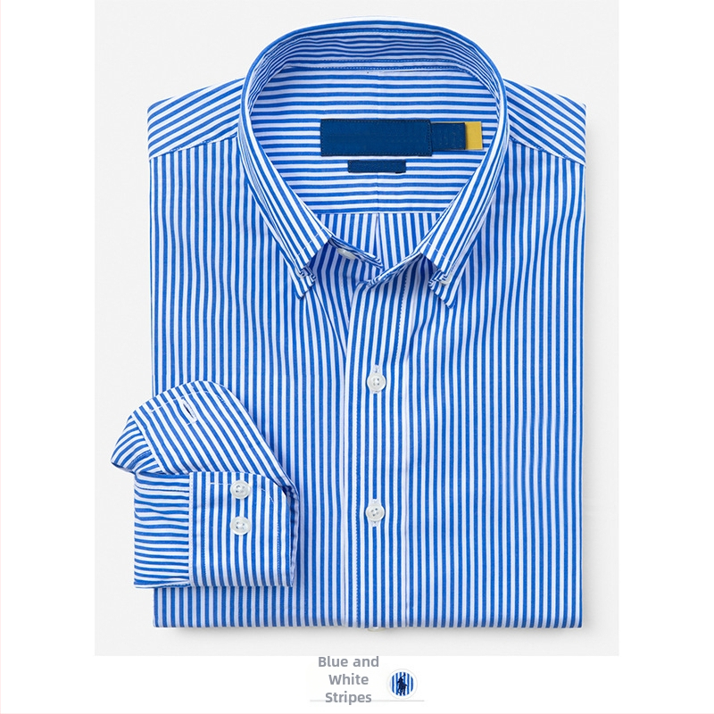 Tricou polo bărbătesc cu dungi, material bumbac amestecat, guler rever, mâneci lungi, broderie cu logo pony