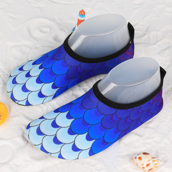 Pantofi de apă pentru copii pentru drumeții în râu, talpă antiaderentă, uscare rapidă, partea superioară imprimată, talpă PVC, profil redus