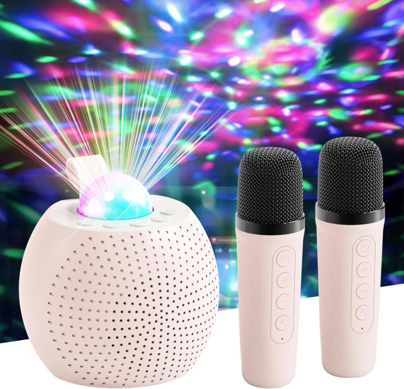 Karaoke Bluetooth zvučnik s projekcijom zvjezdanog neba i ugrađenim mikrofonom; Bluetooth 5.3, Li-Po baterija, 5W, 100Hz–20kHz, SNR ≥70dB