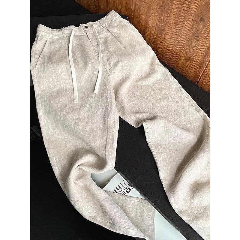 Košulja od lana (96%+), širok kroj, stojeći ovratnik, dugi rukavi, japanski retro stil