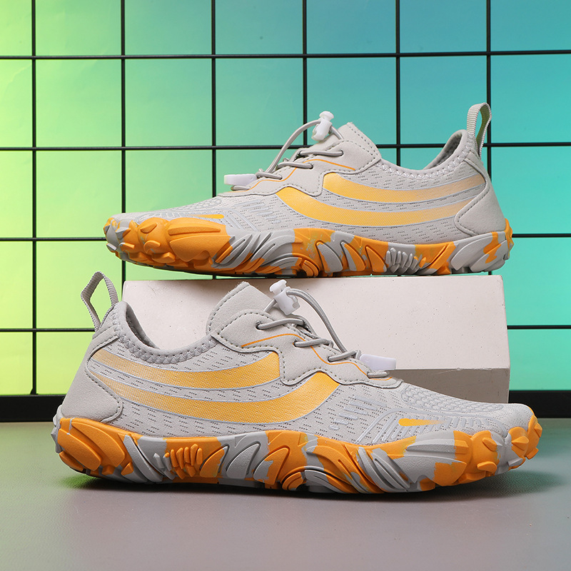 Παπούτσια νερού με σχέδιο πέντε δακτύλων για εξωτερικές δραστηριότητες, αντιολισθητική εξωτερική σόλα από καουτσούκ, αναπνέουσα διχτυωτή εσωτερική επένδυση, επάνω μέρος από Lycra