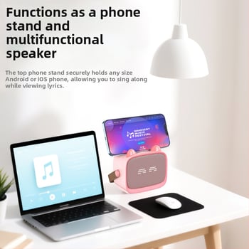 Bluetooth karaoke zvučnik s integriranim mikrofonom za djecu, IPX7 vodootpornost, 5W, doseg 15 m, 100 Hz–20 kHz
