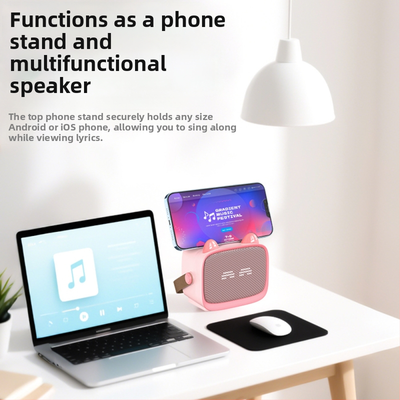 Bluetooth karaoke zvučnik s integriranim mikrofonom za djecu, IPX7 vodootpornost, 5W, doseg 15 m, 100 Hz–20 kHz