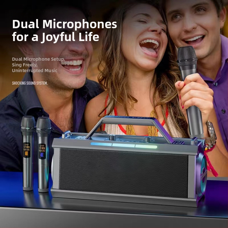 L201B Bluetooth zvučnik s ugrađenim mikrofonom za karaoke, 80 W, IPX5, Bluetooth 5.0, raspon frekvencija 100 Hz–20 kHz