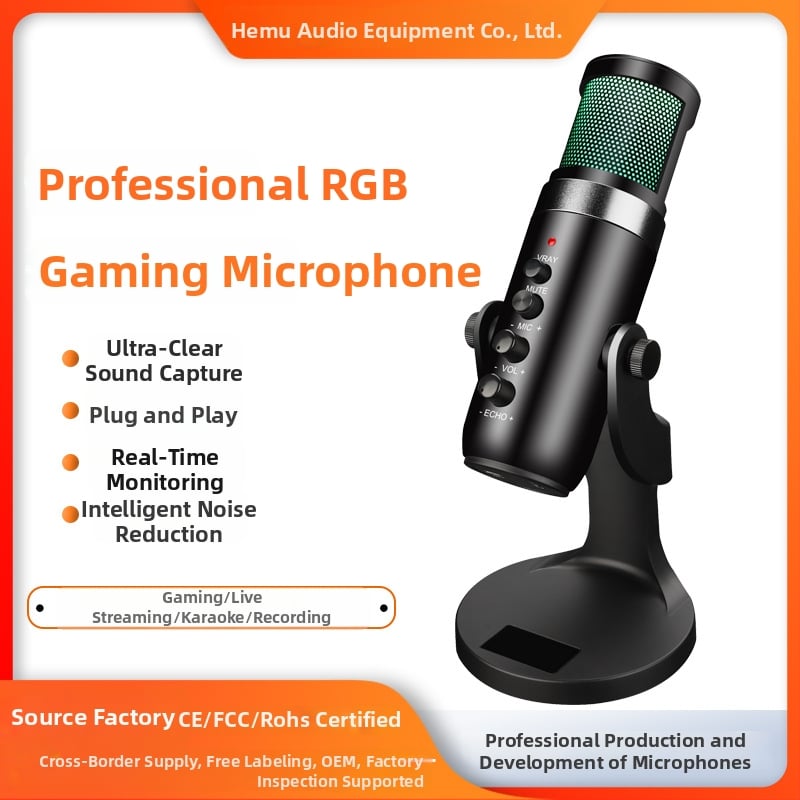 USB kondenzatorski mikrofon MU900pro Colorful Edition – kardioidno snimanje, raspon frekvencija 60 Hz–15 kHz, SNR ≥ 75 dB, napajanje 5V