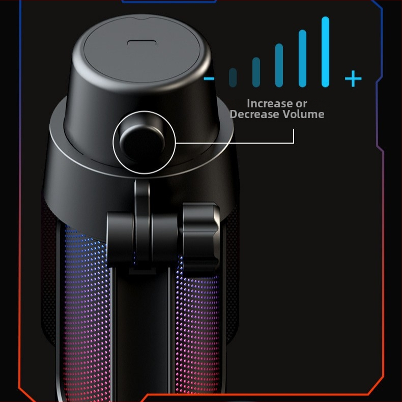 M8 USB gaming mikrofon s RGB osvjetljenjem, kondenzatorski mikrofon za PC i mobilne uređaje, live streaming