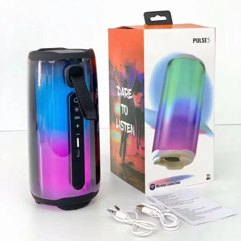 Prijenosni Bluetooth zvučnik s pulsirajućom ambijentalnom svjetlošću i dualnim mikrofonom za karaoke, izlaz 6W, BT 5.0, baterija 1200–2000mAh, frekvencijski raspon 20Hz–20kHz, SNR ≥75dB