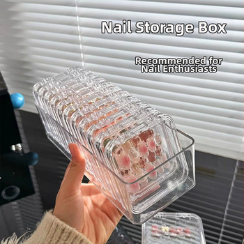 Cutie de prezentare și depozitare pentru unghii purtabile, transparentă, 85 cutii (Material: plastic; Conținut net: 15; Tip marcă: domestic; Marcă: Fără marcă)