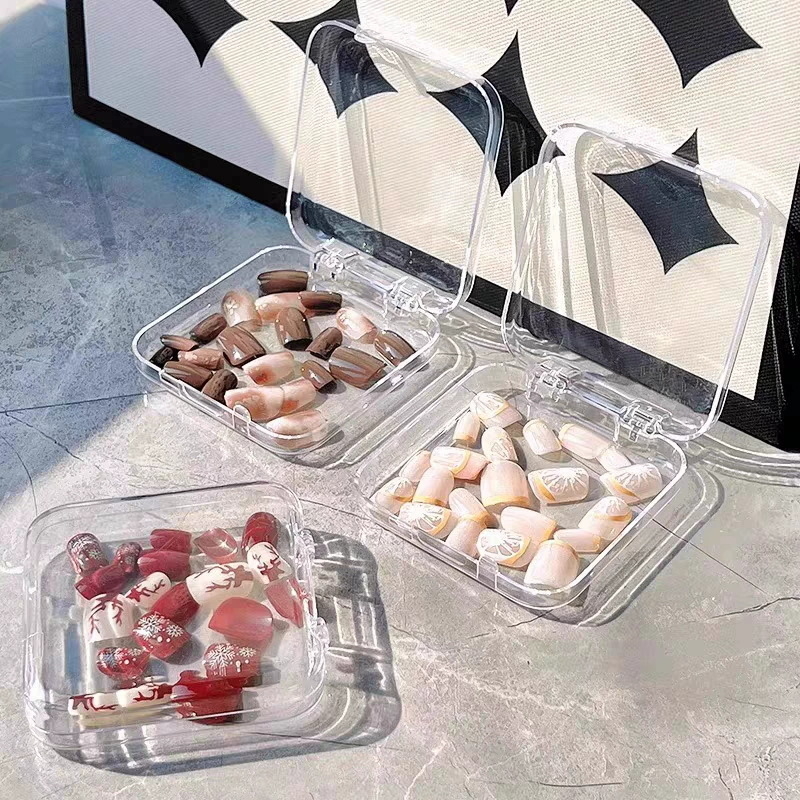 Cutie de prezentare și depozitare pentru unghii purtabile, transparentă, 85 cutii (Material: plastic; Conținut net: 15; Tip marcă: domestic; Marcă: Fără marcă)