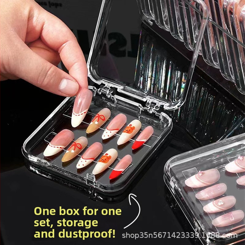 Cutie de prezentare și depozitare pentru unghii purtabile, transparentă, 85 cutii (Material: plastic; Conținut net: 15; Tip marcă: domestic; Marcă: Fără marcă)