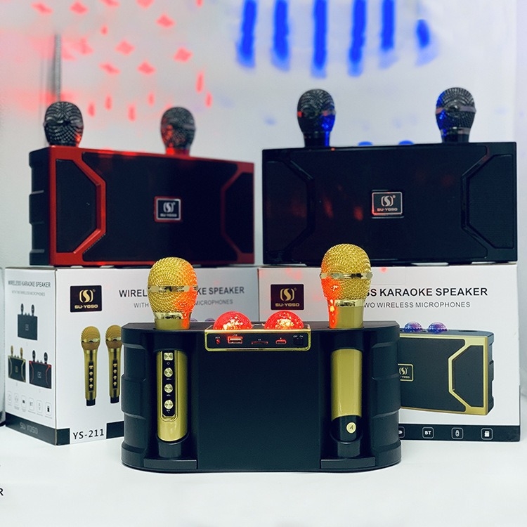 Boxă Bluetooth pentru karaoke cu microfon wireless și LED intermitent — Bluetooth 5.3, putere 20W, interval de frecvență 20Hz-20kHz, SNR ≥100dB, baterie încorporată 2000–4000mAh