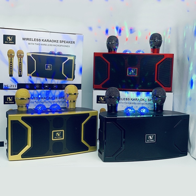 Boxă Bluetooth pentru karaoke cu microfon wireless și LED intermitent — Bluetooth 5.3, putere 20W, interval de frecvență 20Hz-20kHz, SNR ≥100dB, baterie încorporată 2000–4000mAh