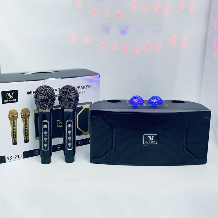 Boxă Bluetooth pentru karaoke cu microfon wireless și LED intermitent — Bluetooth 5.3, putere 20W, interval de frecvență 20Hz-20kHz, SNR ≥100dB, baterie încorporată 2000–4000mAh