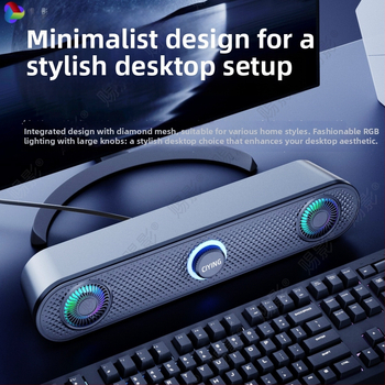 Boxe USB pentru calculator cu Bluetooth, Sistem cu 2 Difuzoare, 6W, Iluminare RGB