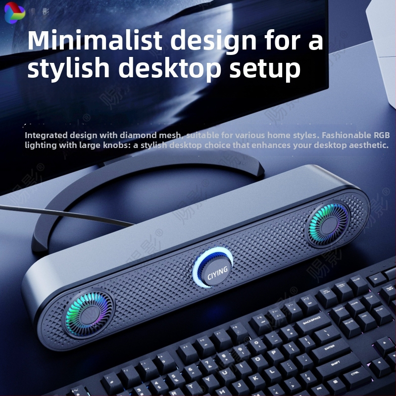 Boxe USB pentru calculator cu Bluetooth, Sistem cu 2 Difuzoare, 6W, Iluminare RGB