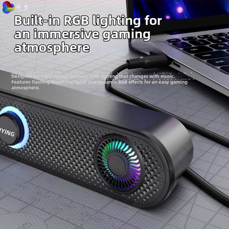 Boxe USB pentru calculator cu Bluetooth, Sistem cu 2 Difuzoare, 6W, Iluminare RGB