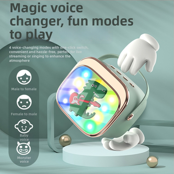 P12 Bluetooth karaoke reproduktor bezdrôtovým mikrofónom, prenosné LED svetlá, zabudovaná batéria 1000–1200 mAh, Bluetooth 5.0, výstup 5W, frekvenčný rozsah 100 Hz–20 kHz