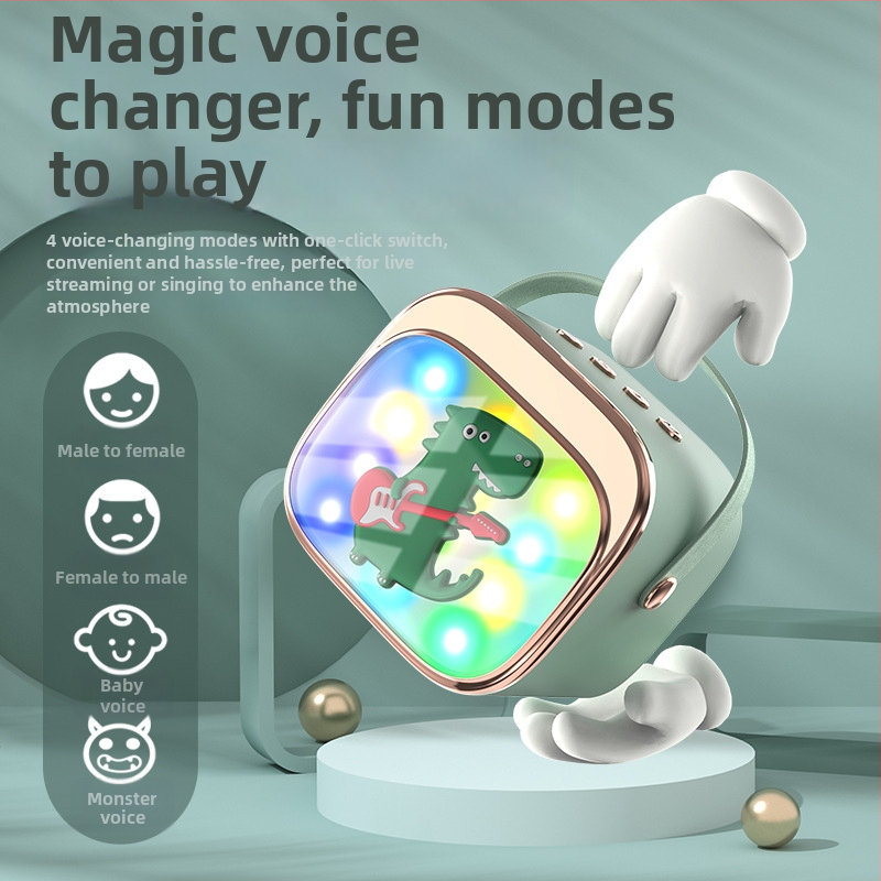 P12 Bluetooth karaoke reproduktor bezdrôtovým mikrofónom, prenosné LED svetlá, zabudovaná batéria 1000–1200 mAh, Bluetooth 5.0, výstup 5W, frekvenčný rozsah 100 Hz–20 kHz